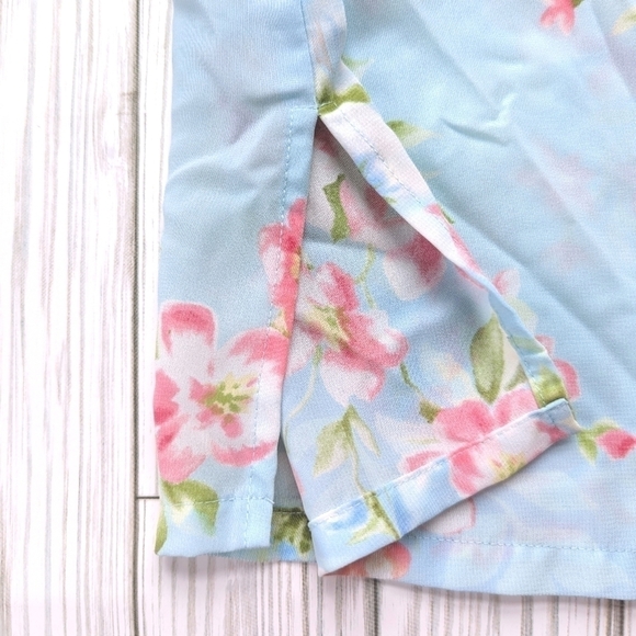 Oscar De La Renta Pink Label Floral Button Down Tank Vest in Blue Size XS - Picture 9 of 11